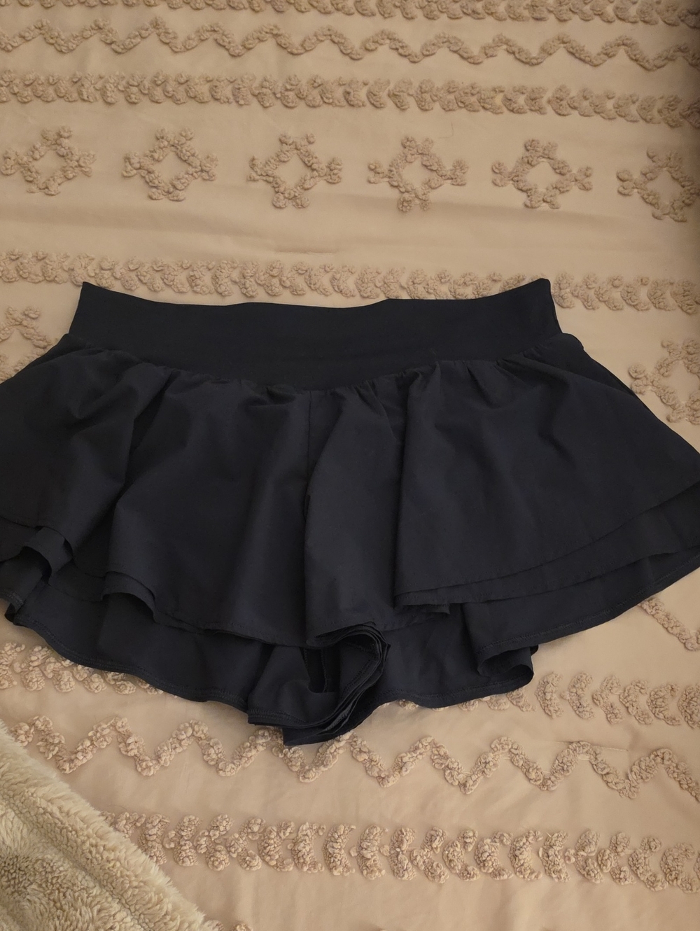 all in motion Navy Ruffle Skort with Stretch Waistband